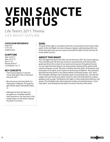 Veni Sancte Spiritus - Catholicyouthministry.com - Resource ...