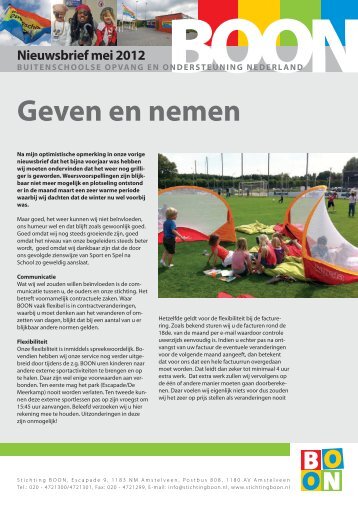 Geven en nemen - Stichting BOON