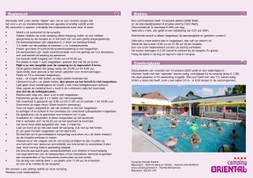 Download reglement en info - Camping Oriental