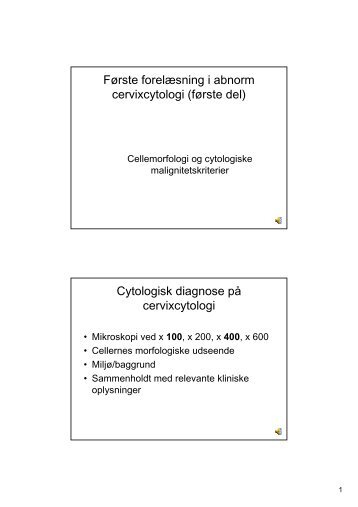 Cellemorfologi og cytologiske malignitetskriterier