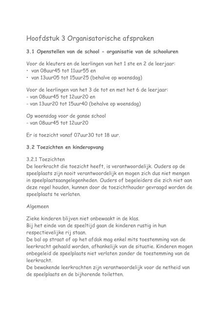 Het schoolreglement Hoofdstuk 1 Algemene bepalingen ... - Oudergbo