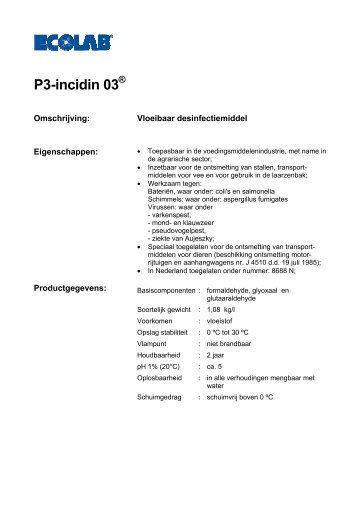 P3-incidin 03 - MF Safe & Clean