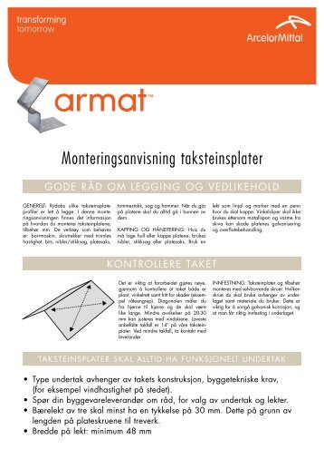 Taksteinsplate Ambassador - Armat