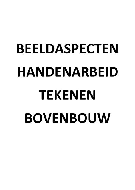 beeldaspecten handenarbeid tekenen bovenbouw - St. Jorisschool ...