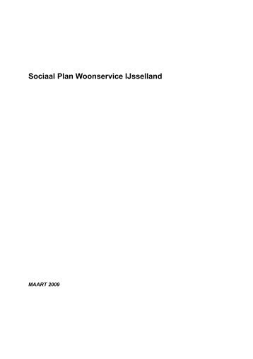 Algemeen sociaal plan - Woonservice IJsselland