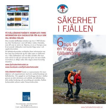 SÄKERHET I FJÄLLEN - Fjällsäkerhetsrådet