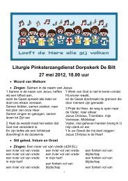 Liturgie Pinksterzangdienst 27 mei 2012.pdf - Dorpskerk De Bilt