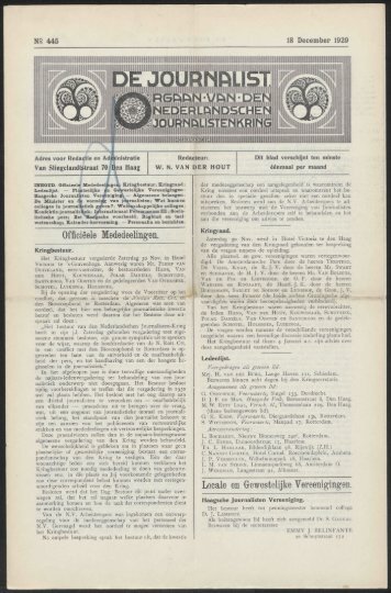 Officiëele Mededeelingen. Locale en Gewestelijke Vereenigingen.