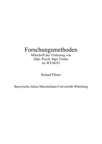 Forschungsmethoden (WS 06/07) - Roland-pfister.net