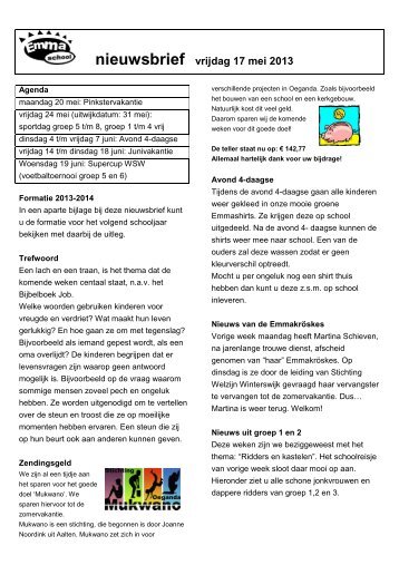 nieuwsbrief vrijdag 17 mei 2013 - Emmaschool Winterswijk