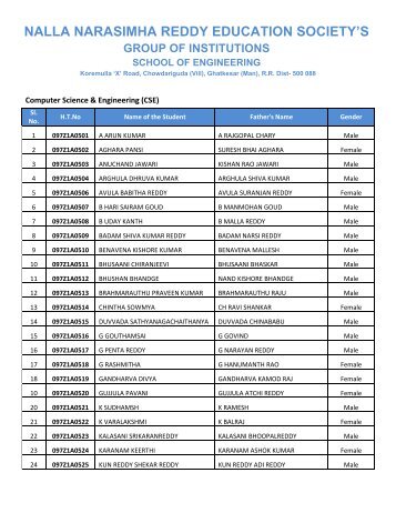 Computer Science & Engineering (CSE) - NNRES.org