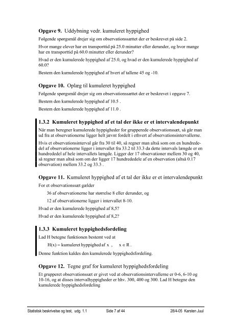 Statistisk beskrivelse og test - Matematik i gymnasiet og hf