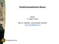 Workshop 8 Spreker : Prof. dr. Paul Boelen ' Posttraumatische rouw '