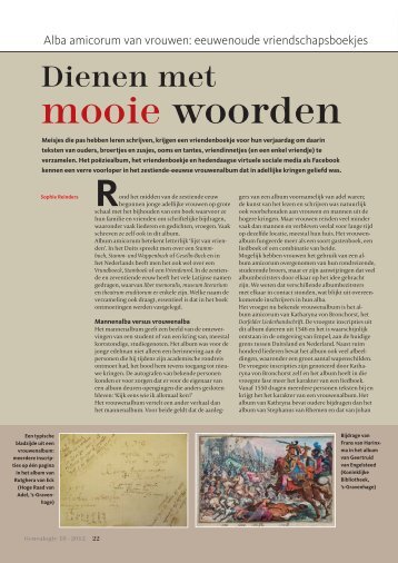 Sophie Reinders. 'Dienen met mooie woorden. Alba amicorum van ...