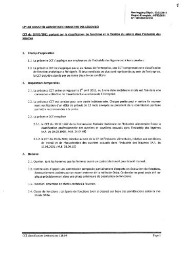 CCT classification de fonctions 118.09 Page 1