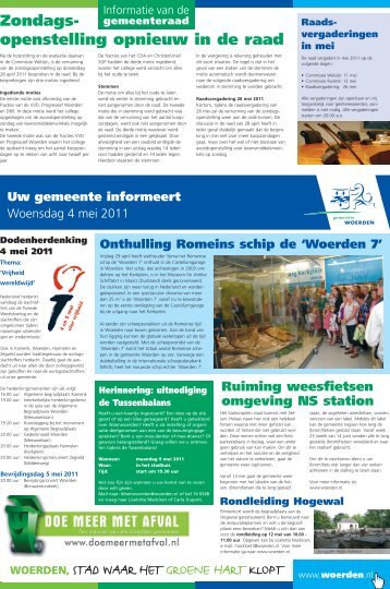 Zondags- openstelling opnieuw in de raad - Gemeente Woerden