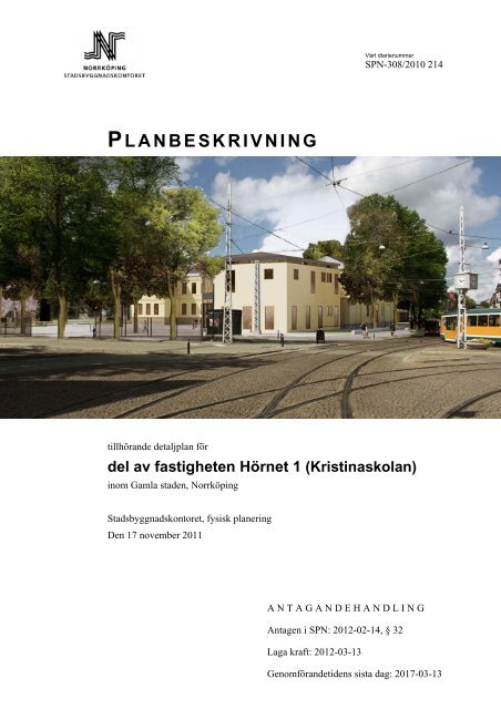 PLANBESKRIVNING - Norrköpings kommun