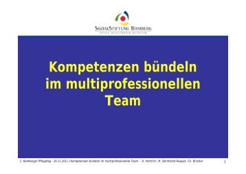 Kompetenzen bündeln im multiprofessionellen Team