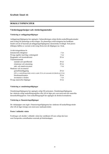 Årsberättelse 2008 - Kraftnät Åland