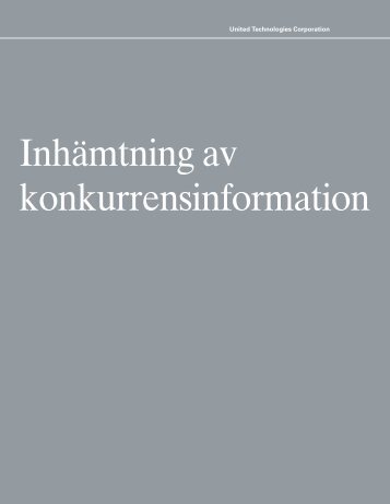 Inhämtning av konkurrensinformation - United Technologies