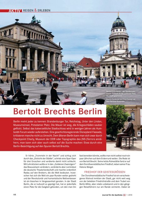 Bertolt Brechts Berlin - Journal für die Apotheke