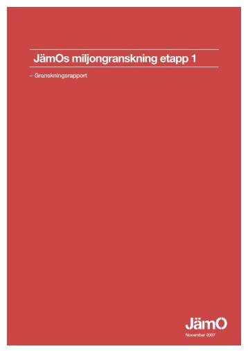 JämOs miljongranskning etapp 1