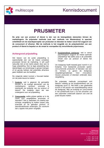 Kennisdocument: Prijsmeter - Multiscope