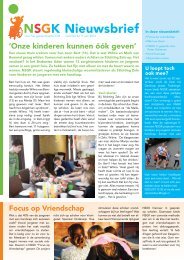 Donateursnieuwsbrief NSGK zomer 2013 - Nederlandse Stichting ...