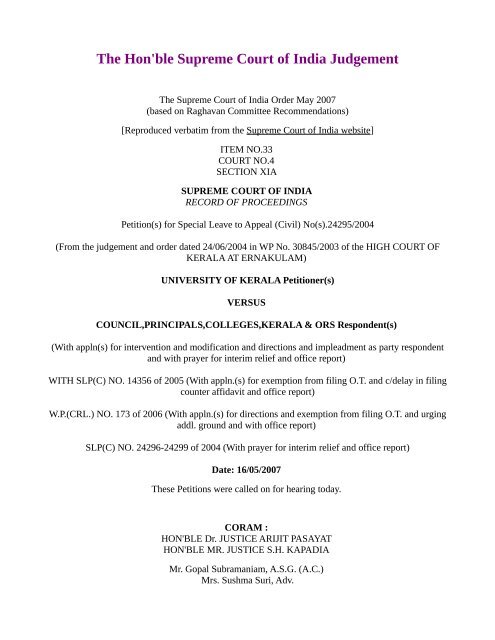 What is the judgement of supreme court today sales