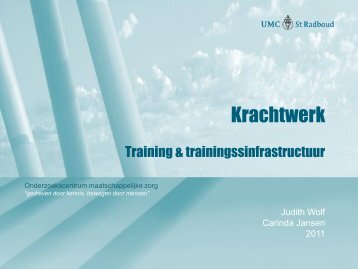 Krachtwerk: Training & trainingssinfrastructuur - Werkplaatsoxo.nl