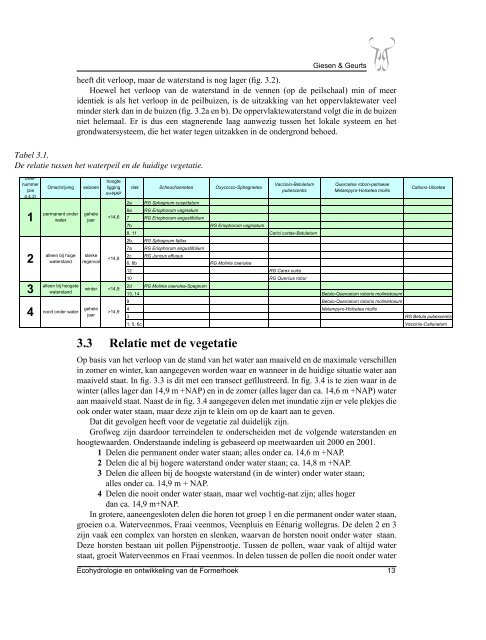 Ecohydrologie en ontwikkeling van de Formerhoek - Giesen & Geurts