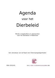 Agenda voor het Dierbeleid - Raad voor Dierenaangelegenheden