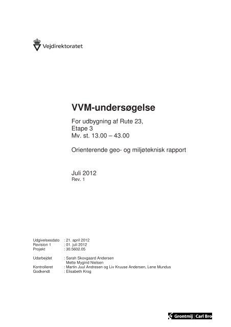 Geoteknisk rapport - Vejdirektoratet