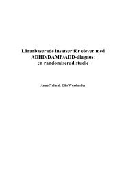 Lärarbaserade insatser för elever med ADHD/DAMP/ADD-diagnos ...