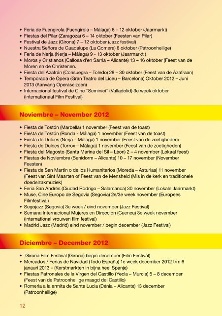 Calendario de Fiestas Festiviteitenkalender 201 - TravEcademy