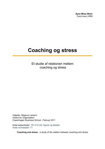 Coaching og Stress speciale