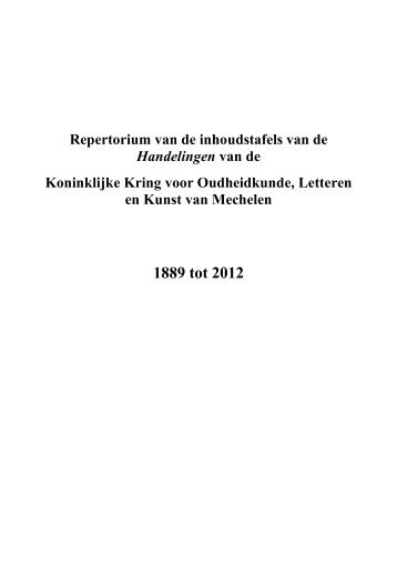 KKOKLM tot 2012.pdf - Koninklijke Kring voor Oudheidkunde ...
