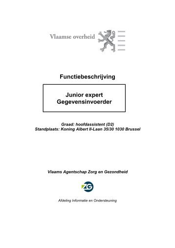 functieomschrijving - pdf - Jobpunt Vlaanderen