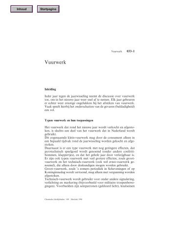Vuurwerk - Chemische Feitelijkheden