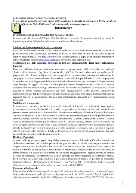 Note e istruzioni tecniche - Azione Cattolica Italiana