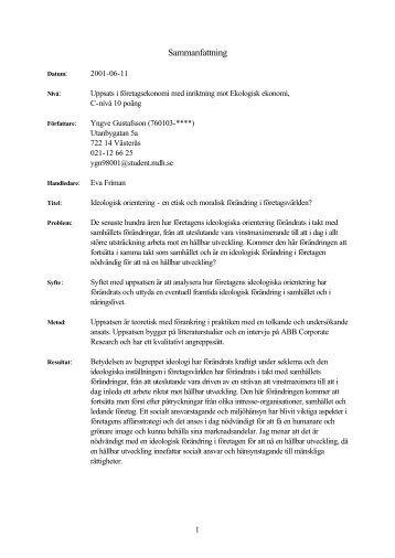 Ideologisk orientering - Svenska Ekodemiker