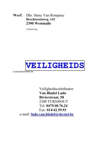 Veiligheids- en gezondheidsplan - Arcopolo