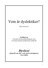 Vem är dyslektiker? - Svenska Dyslexiföreningen