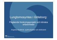 Lungtomosyntes i Göteborg: pågående forskningsprojekt och ...