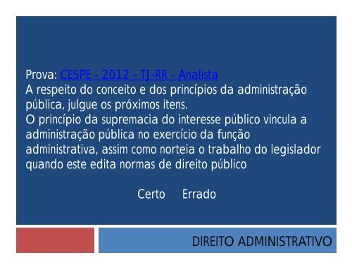 DIREITO ADMINISTRATIVO