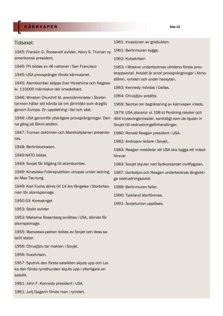 KÄRNVAPEN - Svenska och samhällsvetenskapliga ämnen