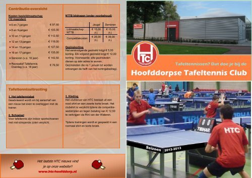 Contributie-overzicht Tafeltennisuitrusting - htc Hoofddorp