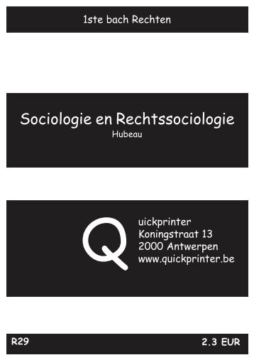 R29 Sociologie en Rechtssociologie - Quickprinter