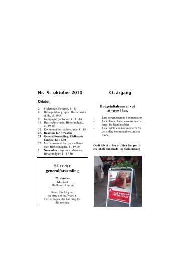 S-Posten oktober 2010 - Socialdemokraterne Albertslund