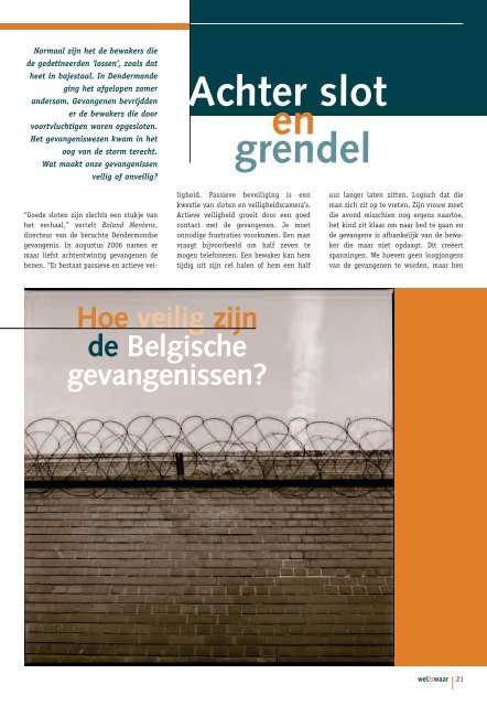 Hoe veilig zijn de Belgische gevangenissen? - Weliswaar